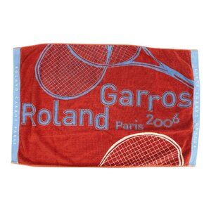 2006 French Open Tennis Roland Garros Paris Towel Red Blue 37.5" x 24.5"